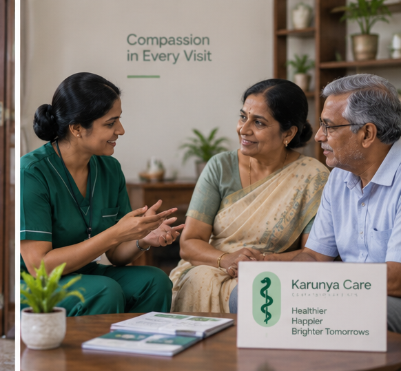 Nurse caring for a patient at home